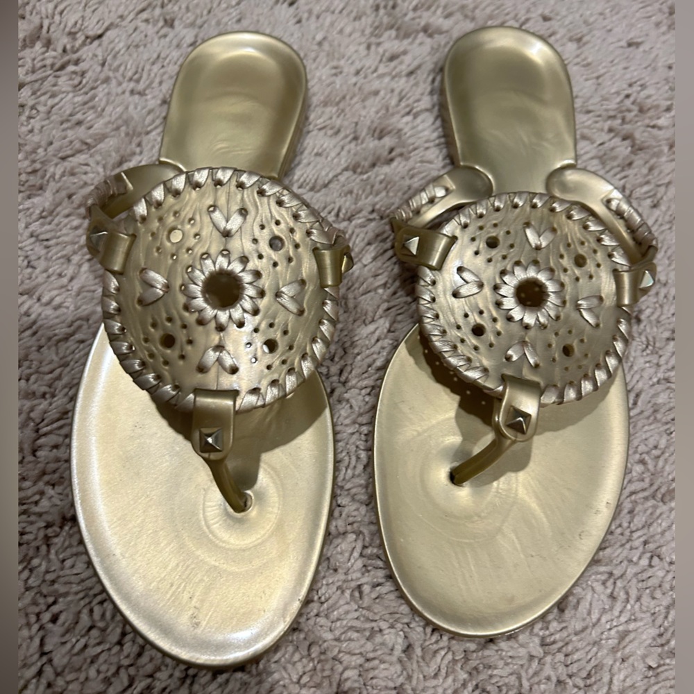 Gold Jack Rogers Jelly sandals